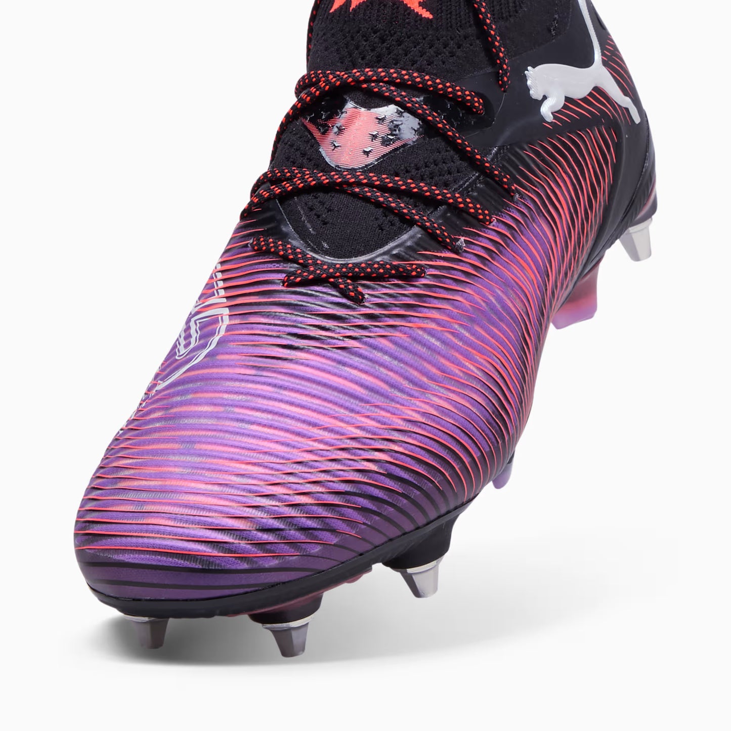 PUMA Future 8 Ultimate Mxsg Spft Ground Soccer Shoes Black White Glowing Red