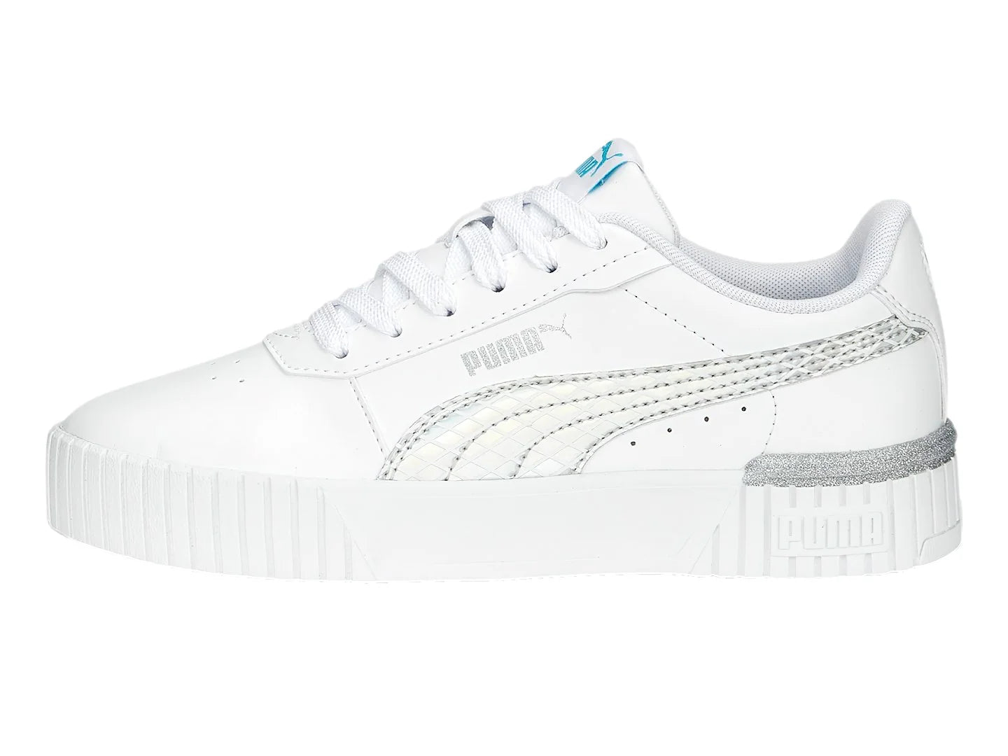 Tenis PUMA Carina 20 Mermaid Blanco y Azul para Niño