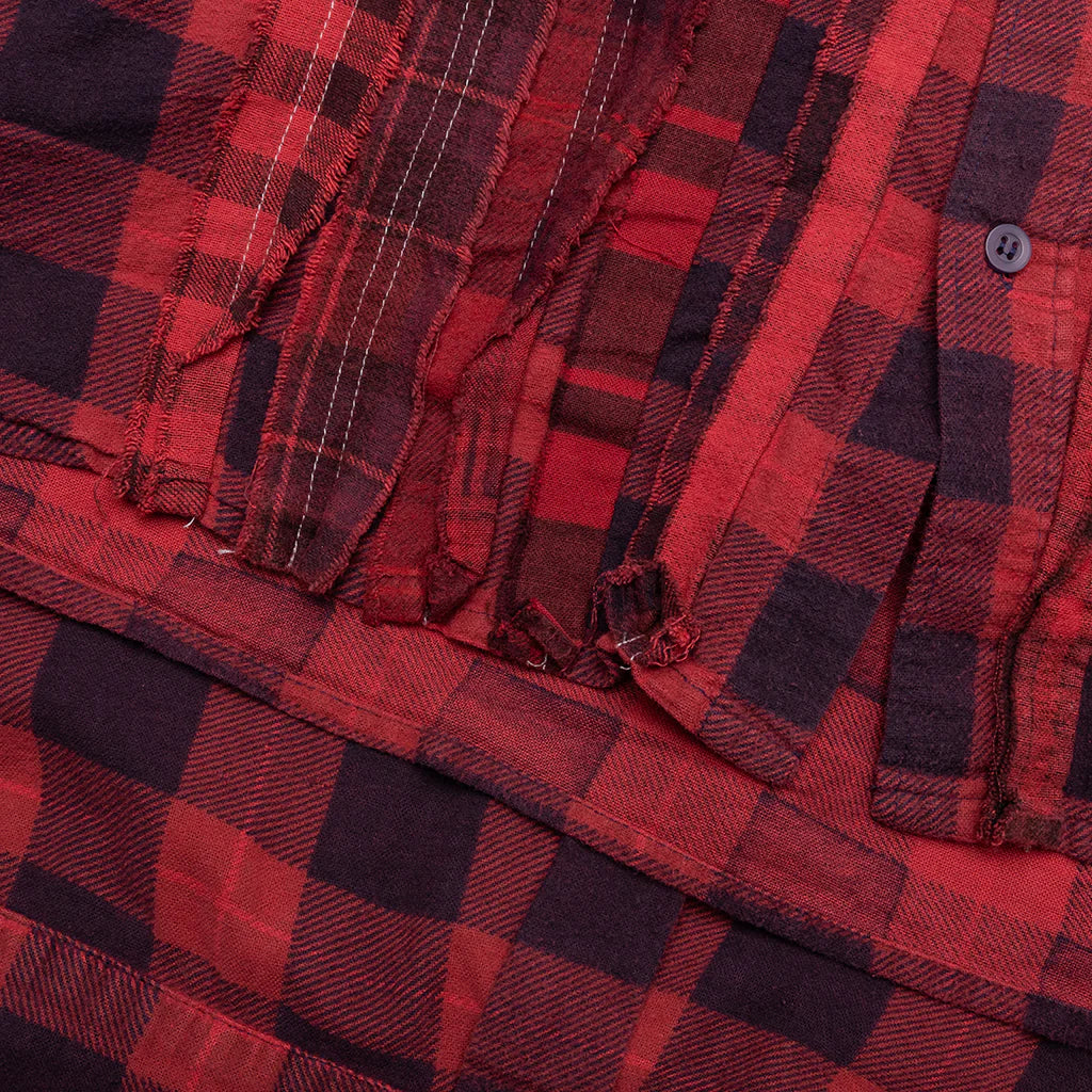 Over Dyed Ribbon Shirt Red