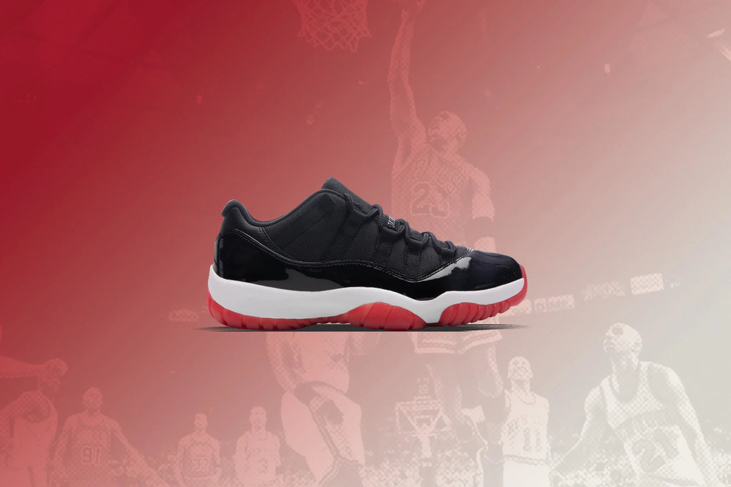 Air Jordan 11 Retro Low Bred GS Black Varsity Red White