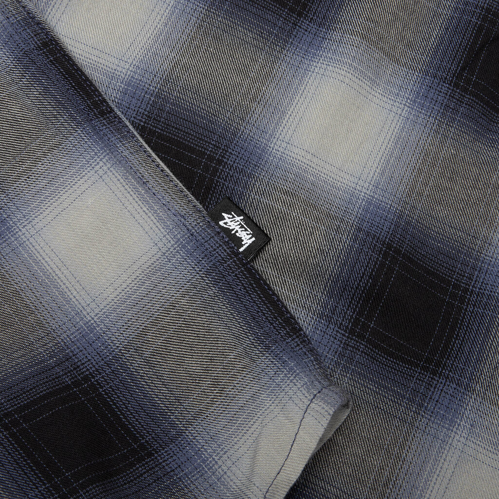 Beach Ombre Plaid Shirt Black