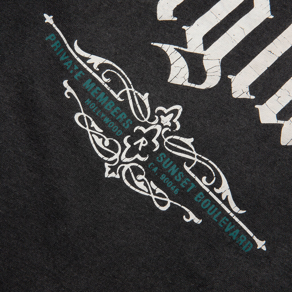 Private Members T Shirt Stained Black