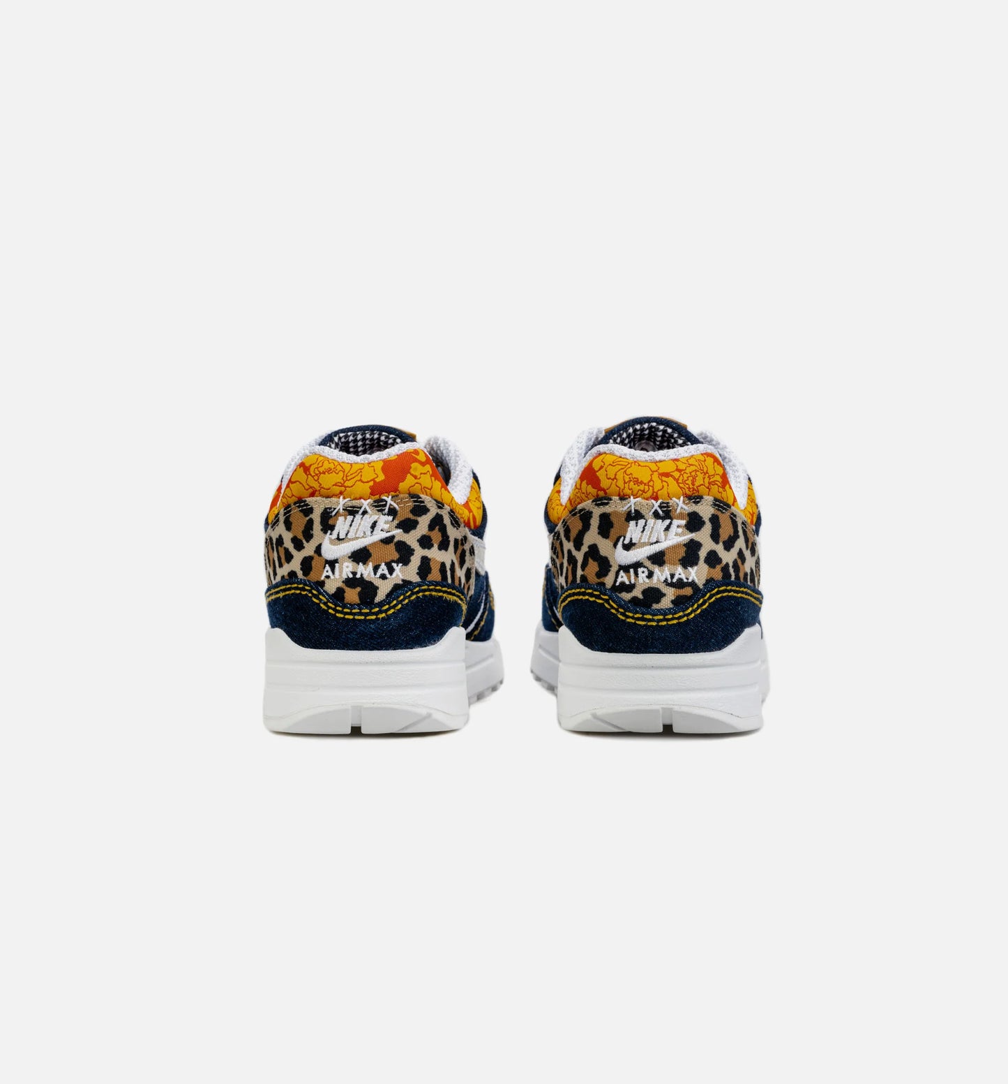 Air Max 1 Premium Denim Leopard Mens Lifestyle Shoe Blue Brown