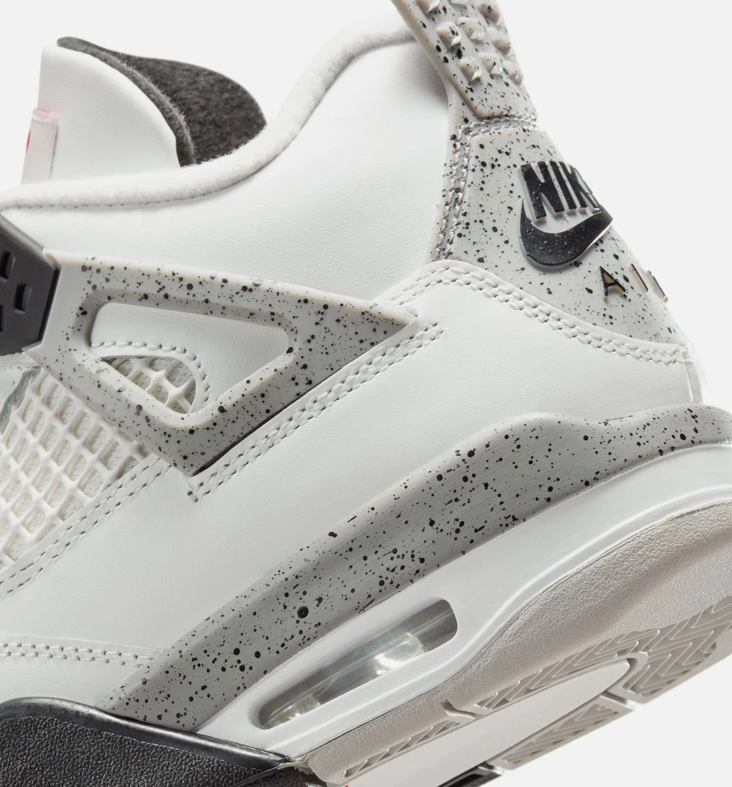 Air Jordan 4 Retro White Cement Grade School Lifestyle Shoe Summit White Fire Red Cement Grey Black