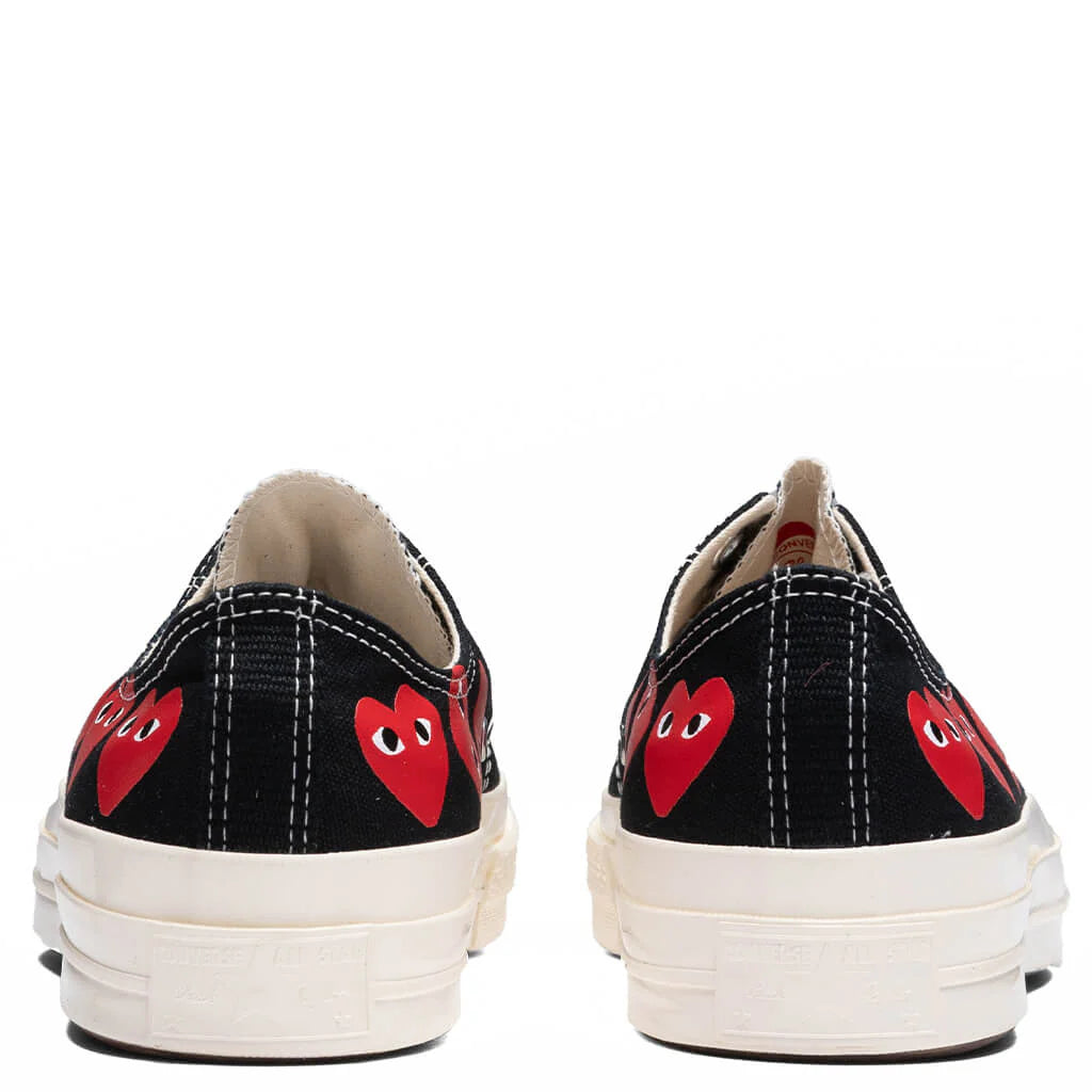Converse x Comme Des Garcons PLAY All Star Chuck 70 Ox Multi Heart Black Red