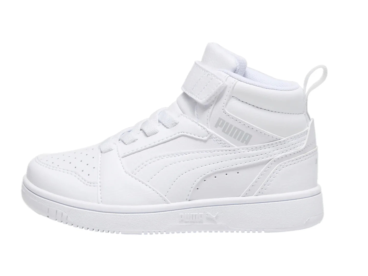 Tenis PUMA Rebound V6 Mid Blancos para Niño