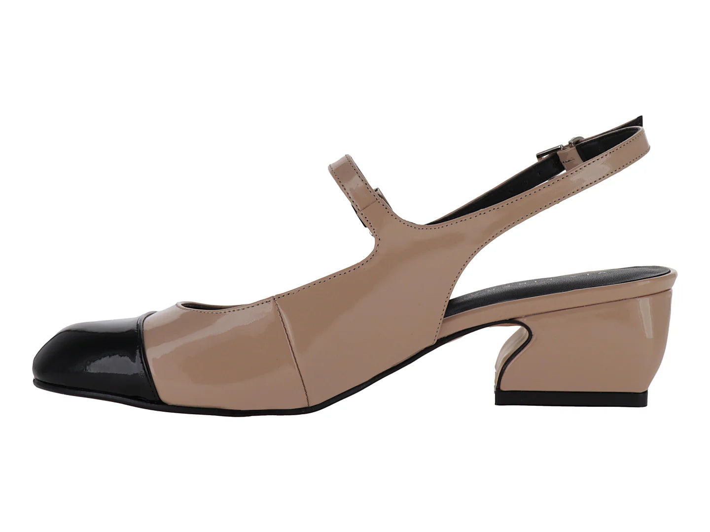 Zapatos de Tacón Via Libera Bicolor Nude y Negro para Mujer