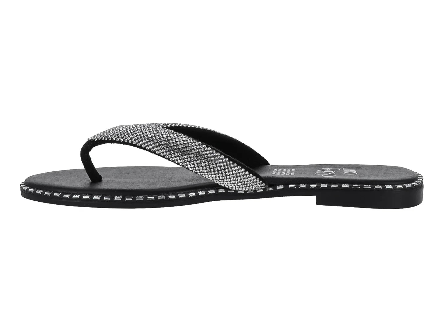 Sandalias Luna Rosa Tira Ancha Negro para Mujer