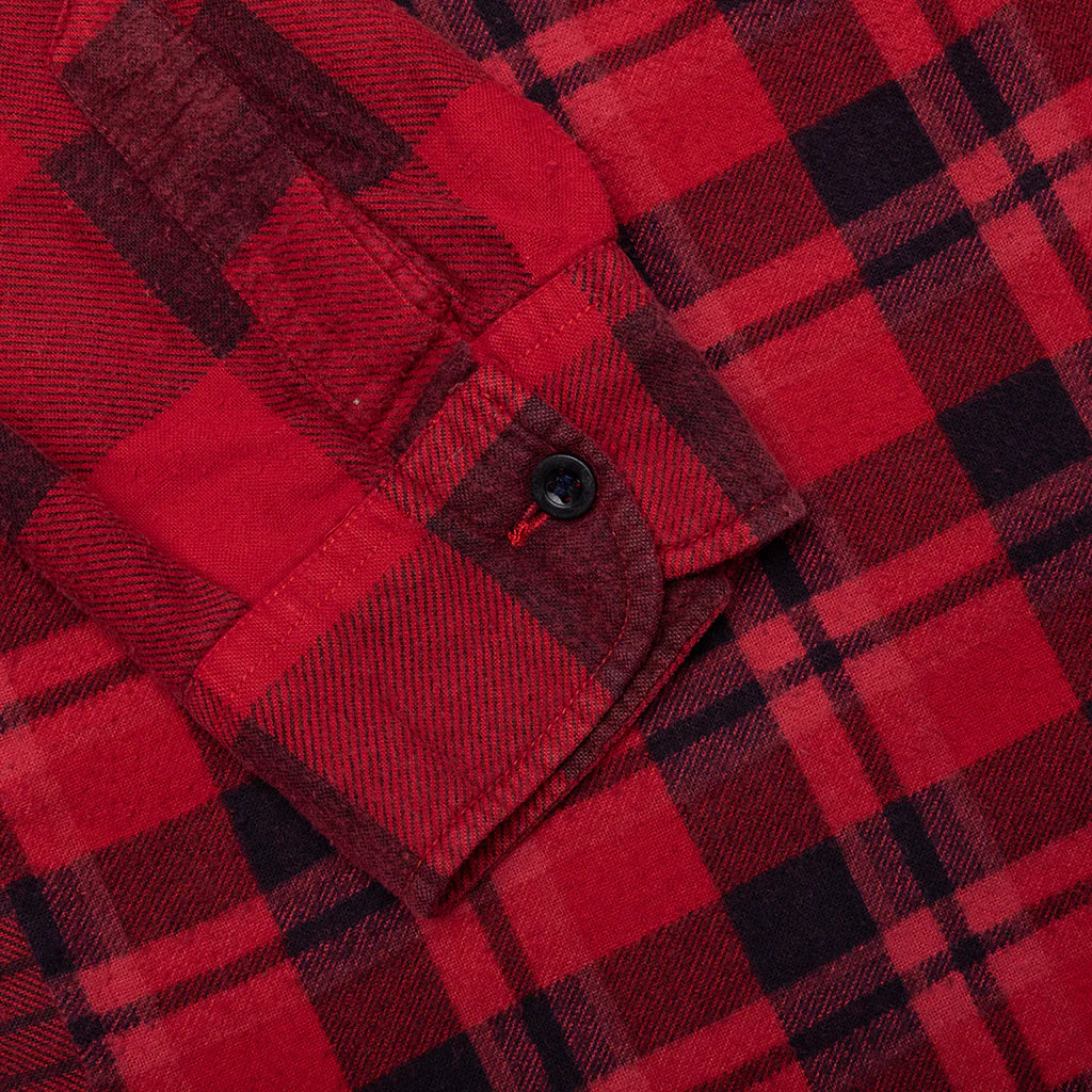 Over Dye 7 Cuts Shirt Red