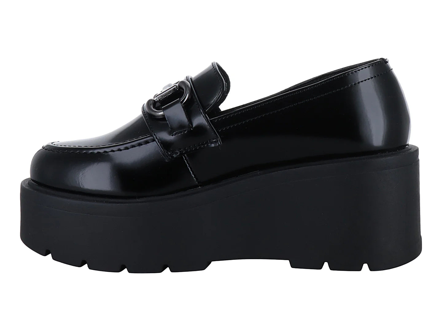 Mocasines Solie Negro Alto Brillo para Mujer