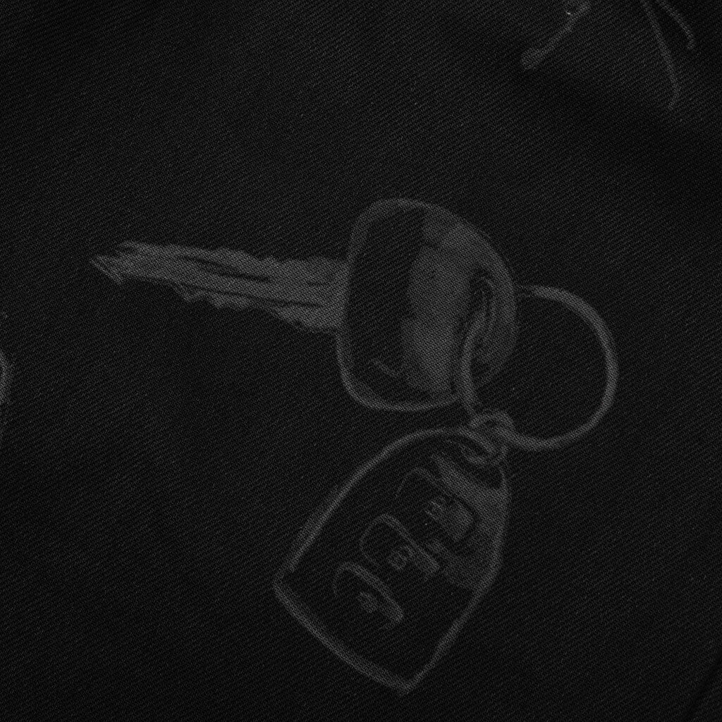 Laser Etched Jeans Black