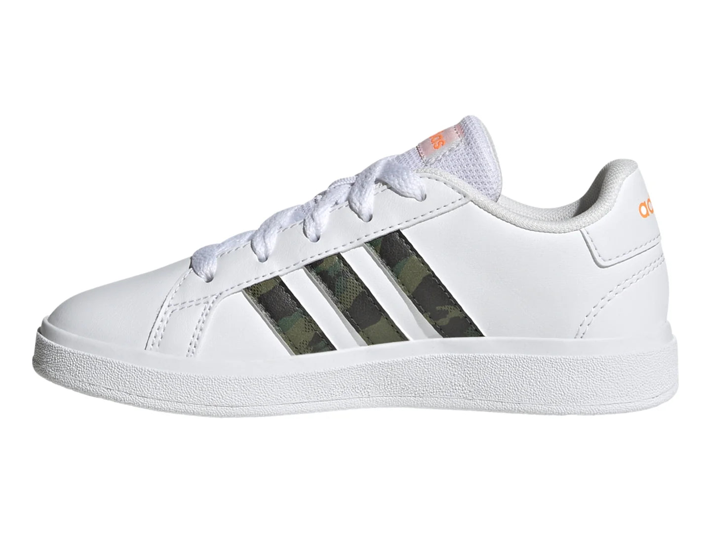 Tenis Adidas Grand Court 20 K Blanco y Naranja para Niño