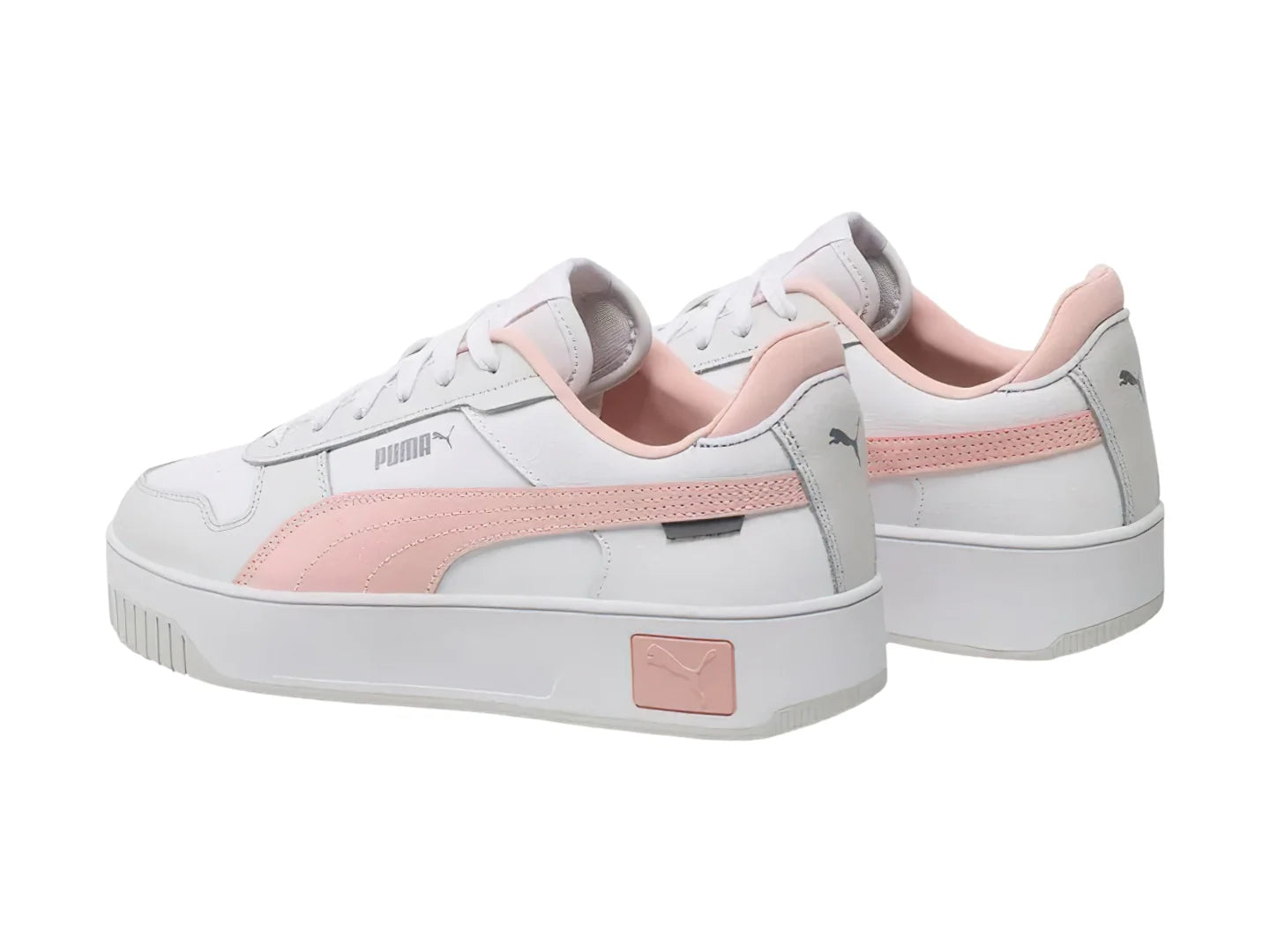 Tenis PUMA Carina Street Blancos con Detalles Rosa y Gris