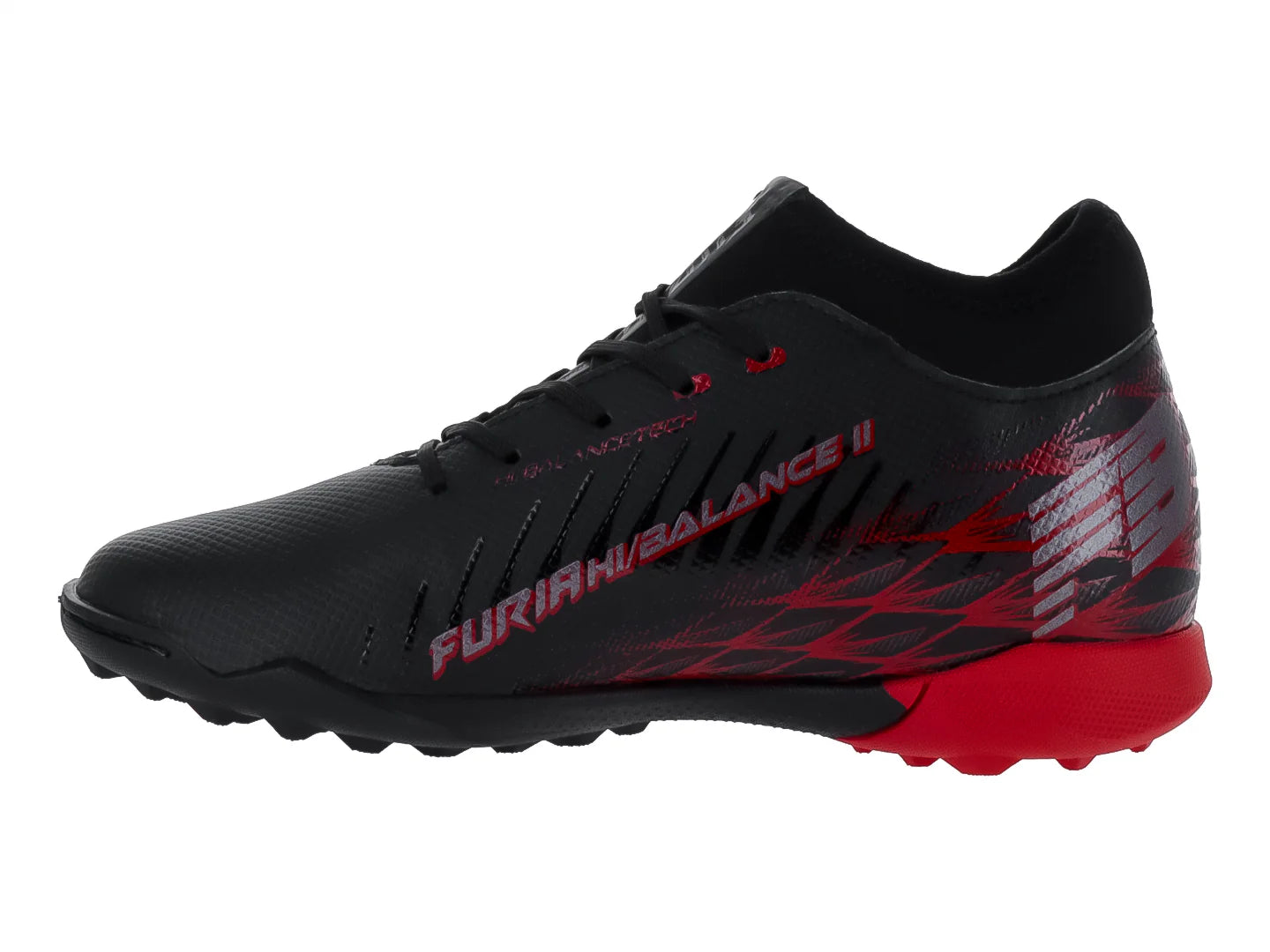Tenis de Fútbol Furia Negro con Rojo para Niño
