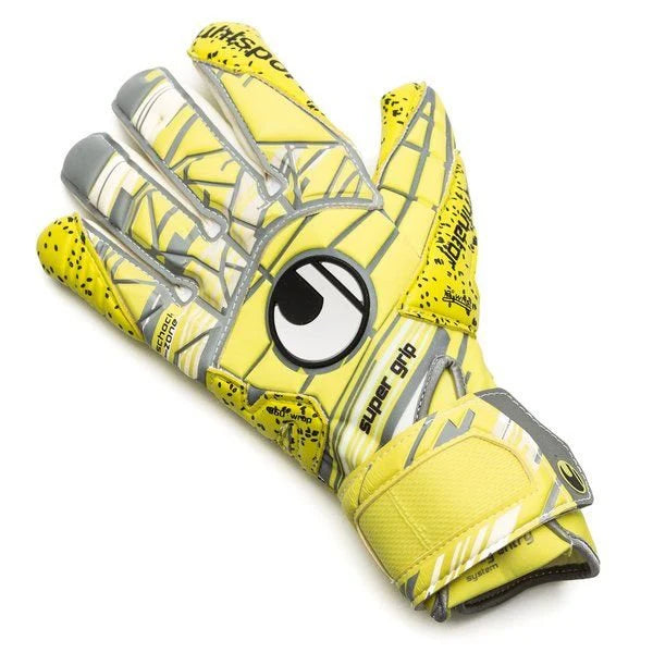 Uhlsport Eliminator Supergrip HN Goalkeeper Gloves Lite Flue Yellow Griffin