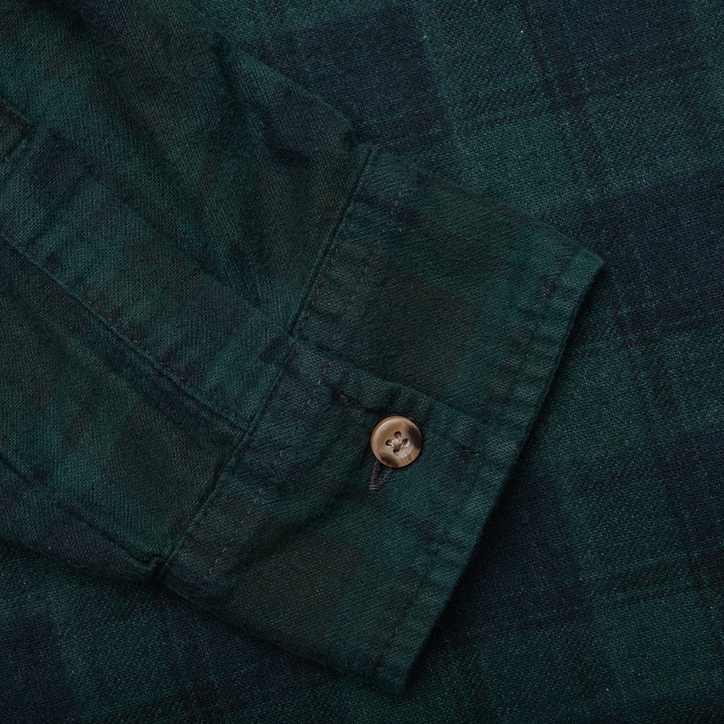 Over Dyed Ribbon Wide Shirt Green