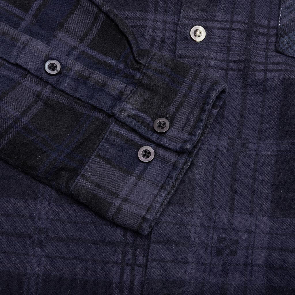 Flannel Shirt 7 Cuts Shirt Over Dye Purple