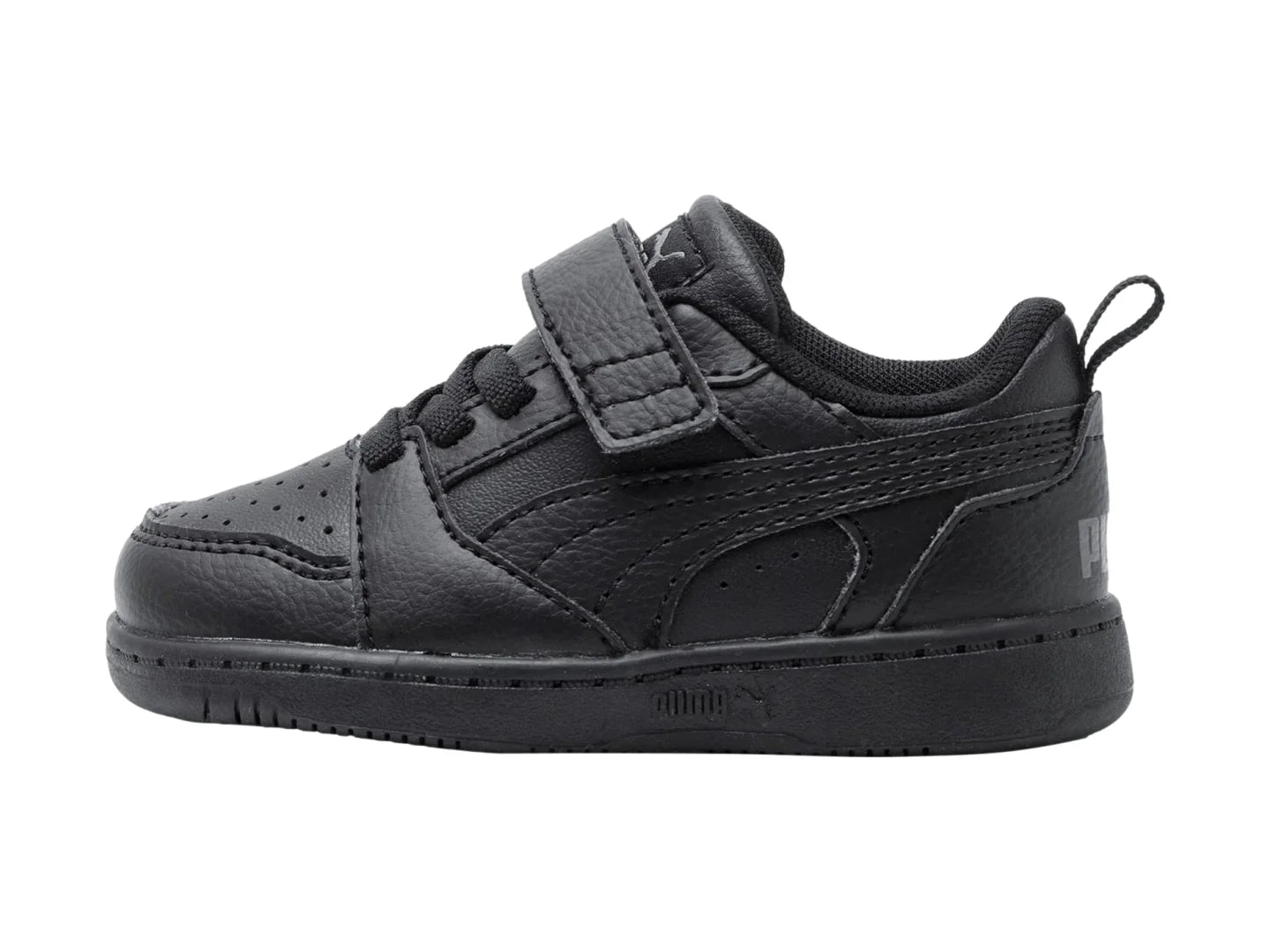Tenis PUMA Rebound V6 Lo Negro y Gris para Niño