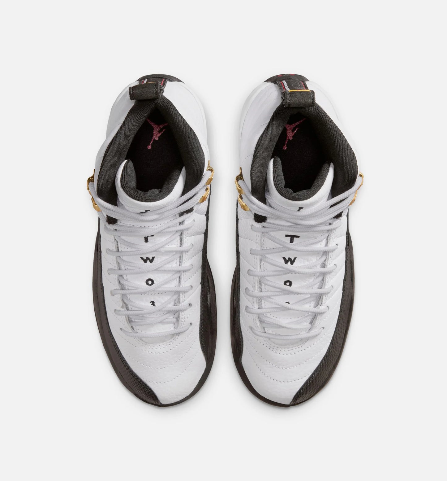 Air Jordan 12 Retro Taxi Grade School Lifestyle Shoe White Black Taxi