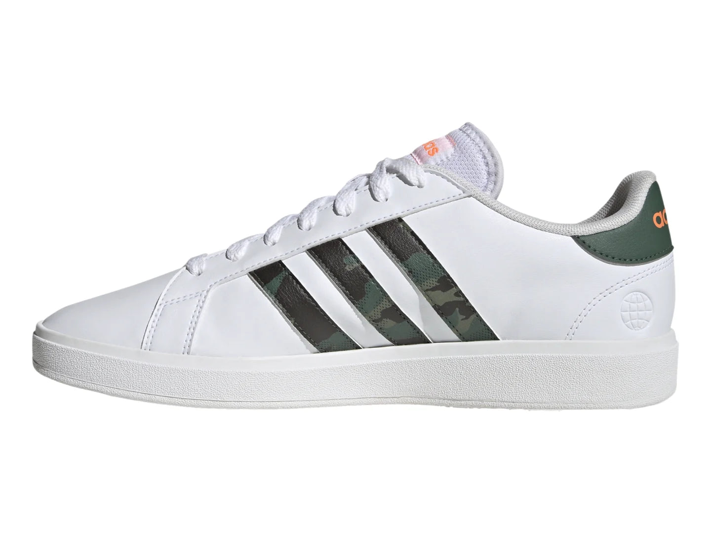 Tenis Adidas Grand Court Base 20 Blancos y Naranja para Hombre