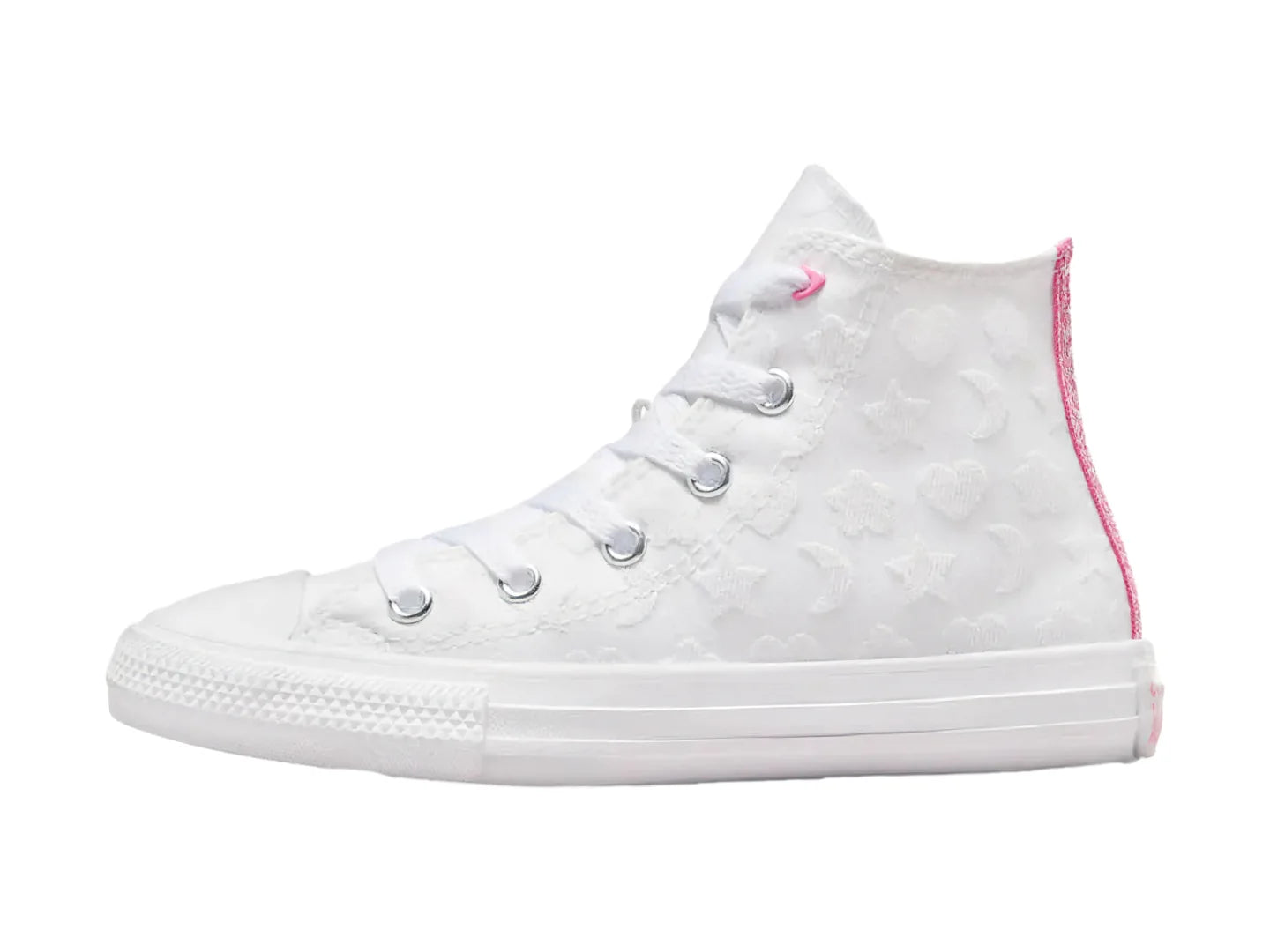 Tenis Converse Chuck Taylor All Star Sparkle Blanco y Rosa para Niña