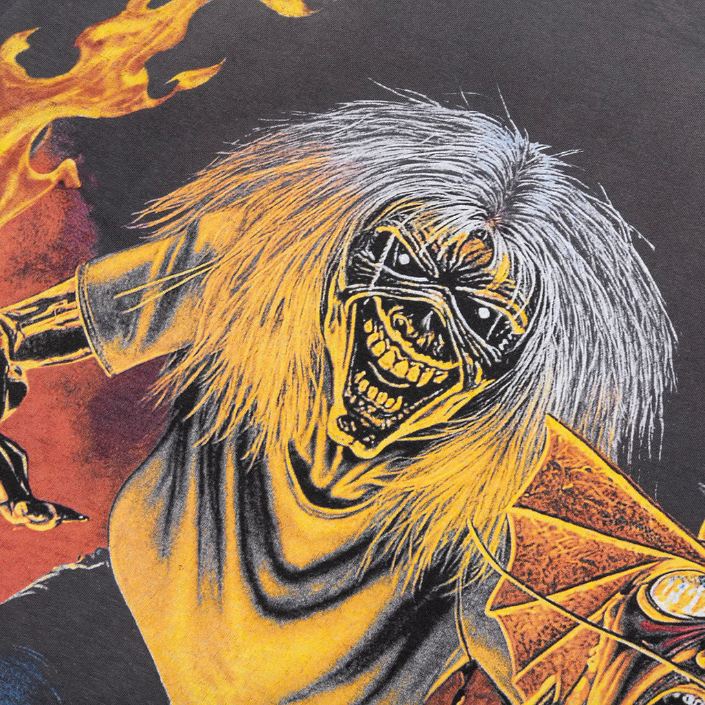 Represent x Iron Maiden Number Of The Beast Long Sleeve T Shirt Sunfade Grey