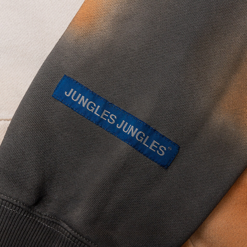 Spray Dyed Zip Thru Hoodie Grey Dyed