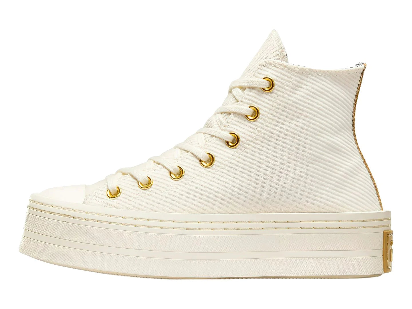Tenis Converse Chuck Taylor All Star Modern Lift Blanco y Dorado para Mujer