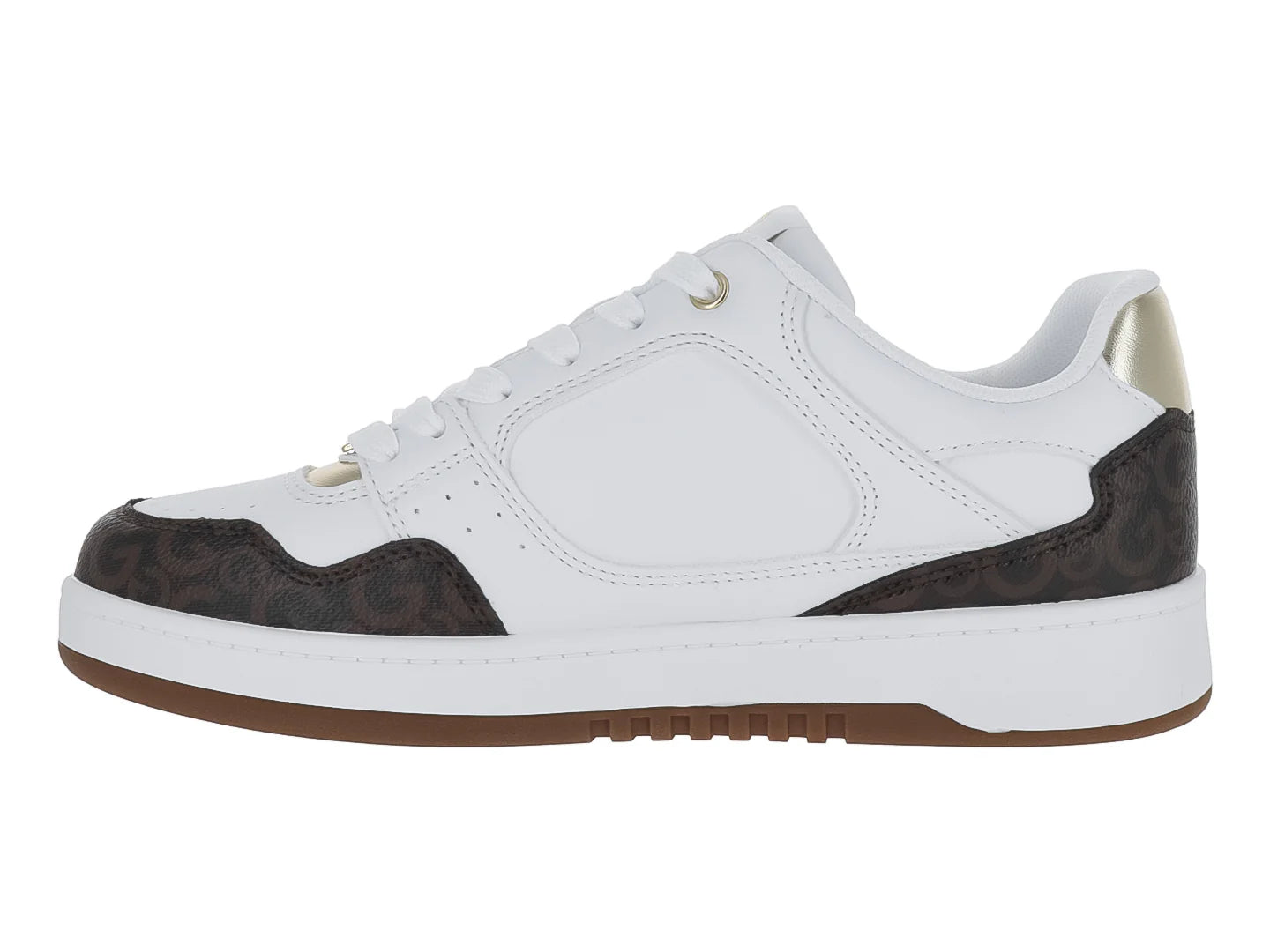 Tenis GBG Blanco Chocolate y Dorado para Mujer