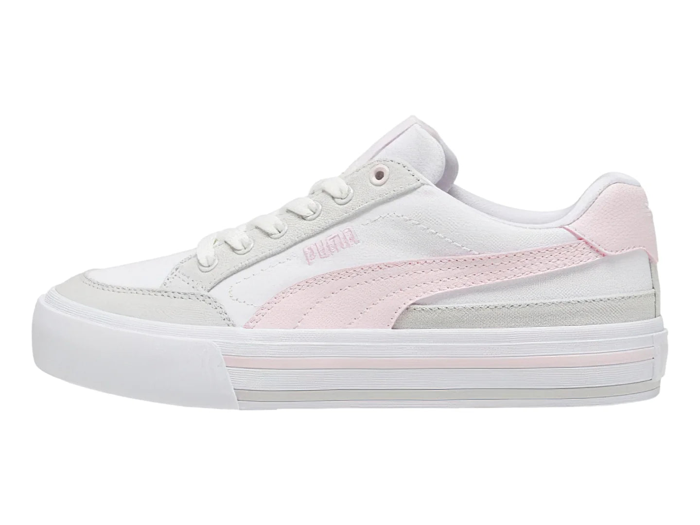 Tenis PUMA Court Classic Vulc Blanco y Rosa para Mujer