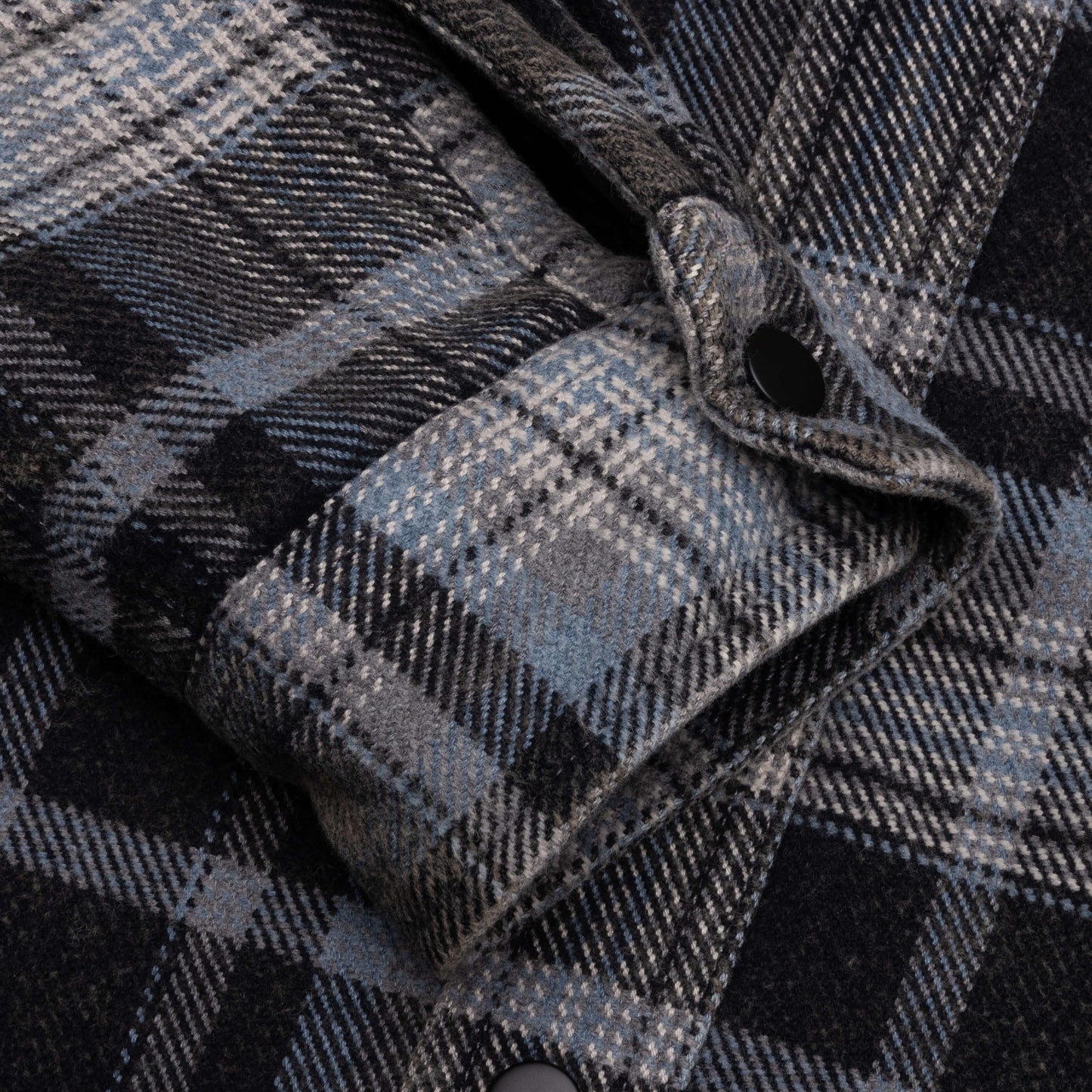 Heavy Washed Plaid Shirt Blue