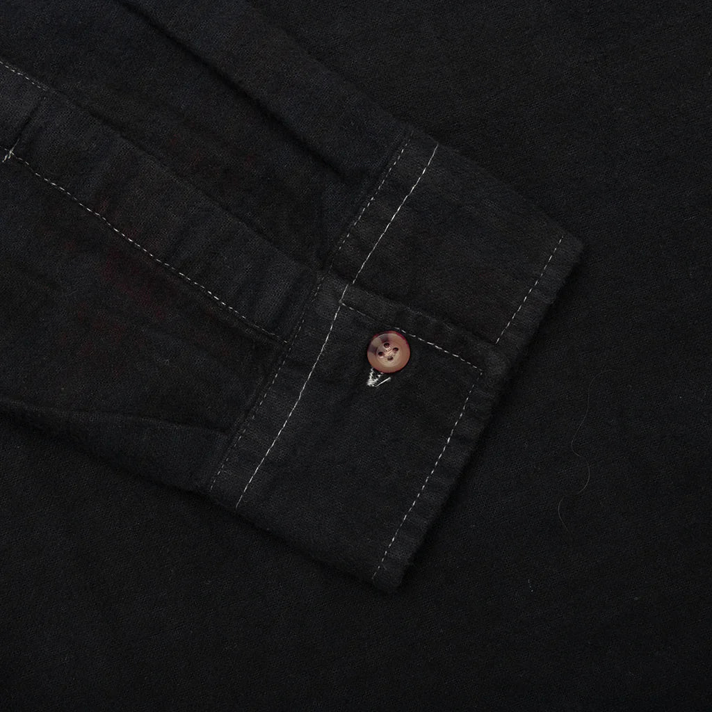 Over Dyed Ribbon Wide Shirt Black