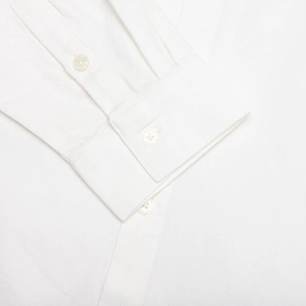 Embroidered Figures Button Up White