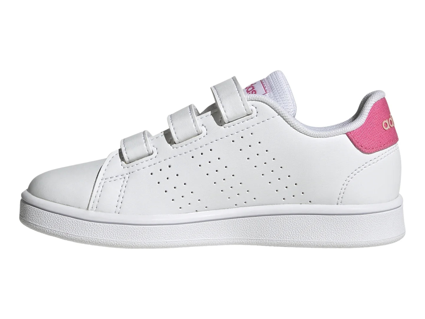 Tenis Adidas Advantage CF C Blanco y Rosa para Niña