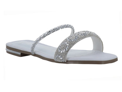 Sandalias MELIANA Blancas con Brillos para Mujer
