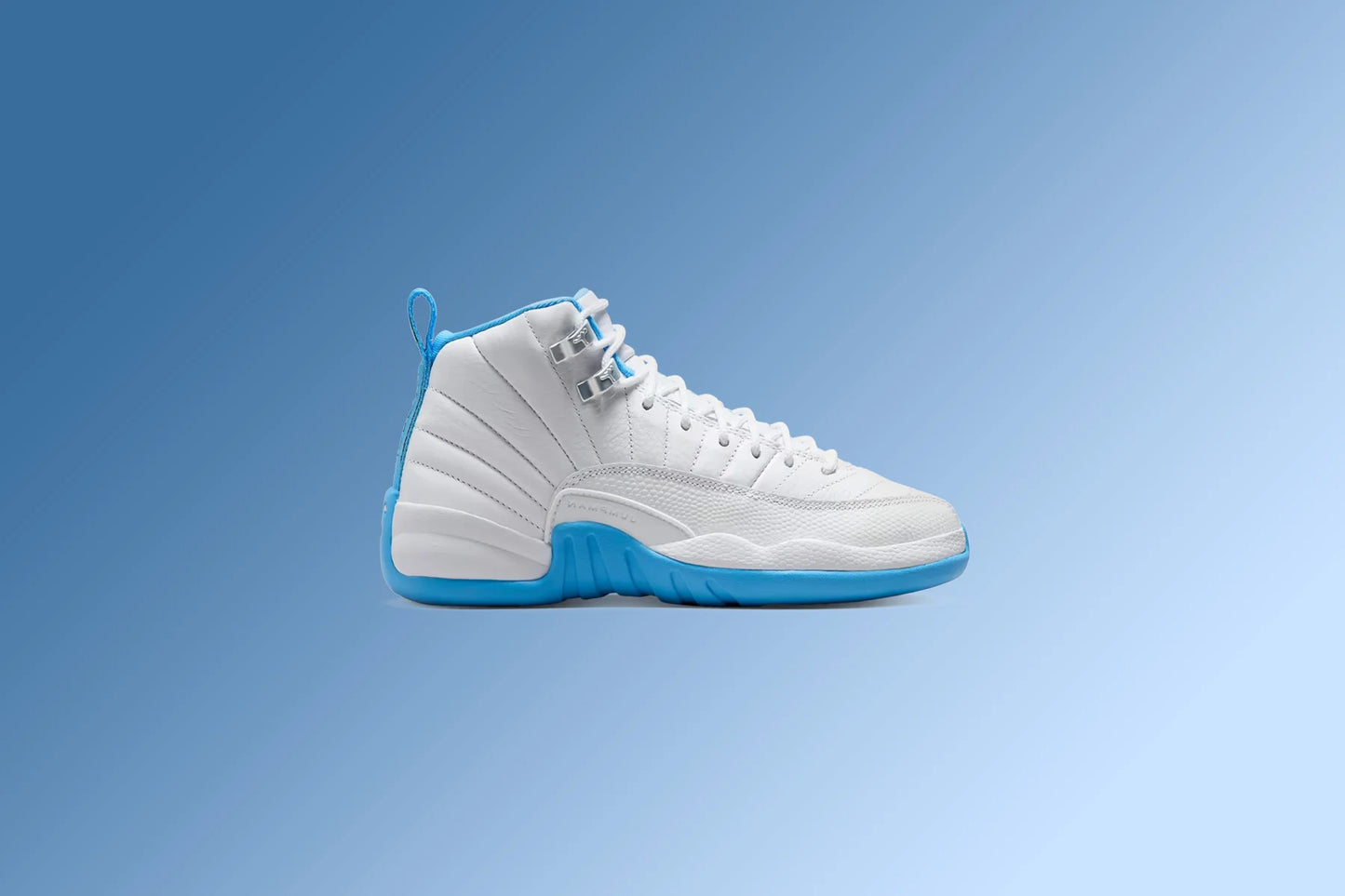 Air Jordan 12 Retro Melo GS White University Blue Metallic Silver