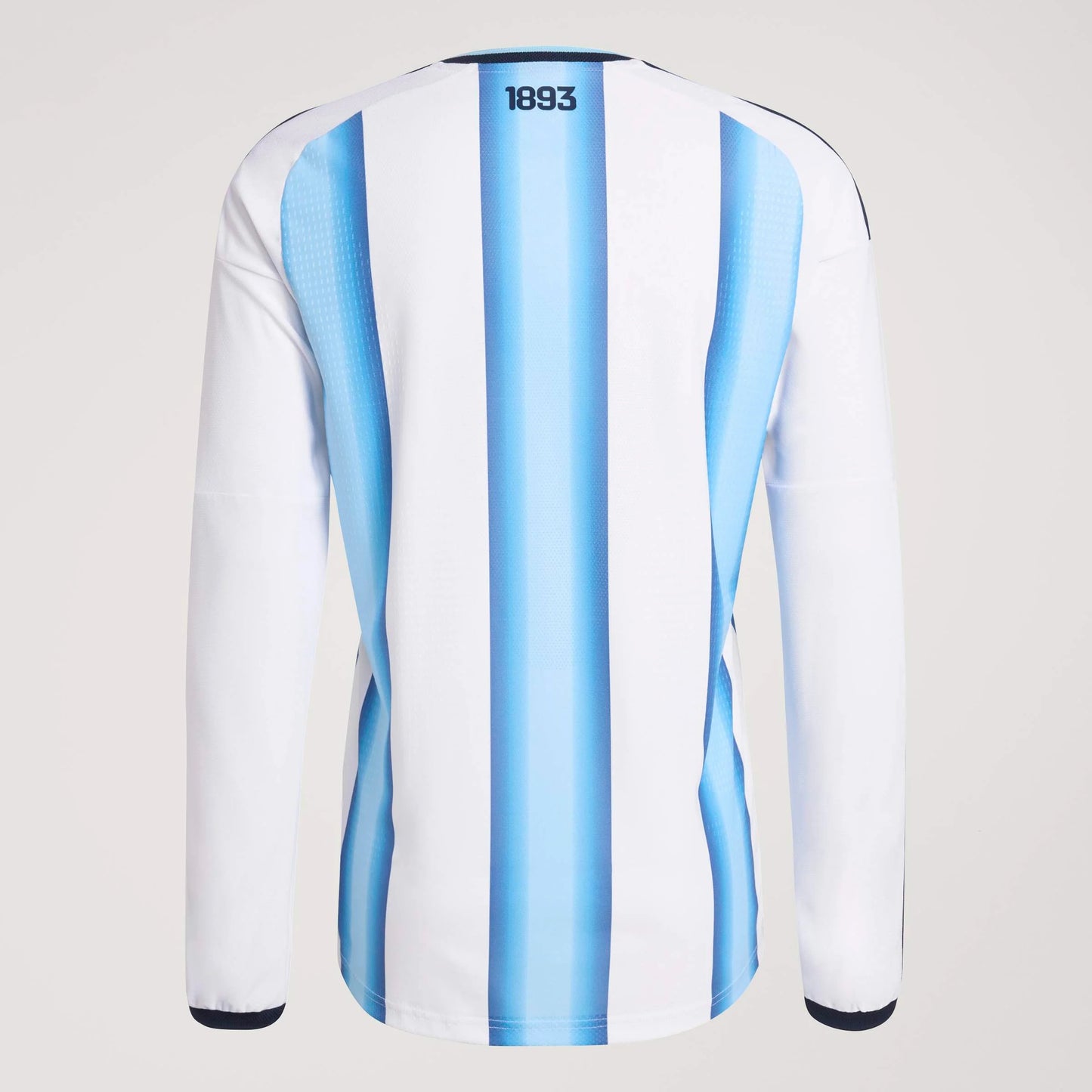 adidas Argentina Home Authentic Long Sleeve Mens Soccer Jersey 26 White Blue