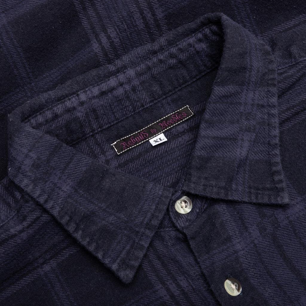 Flannel Shirt 7 Cuts Shirt Over Dye Purple