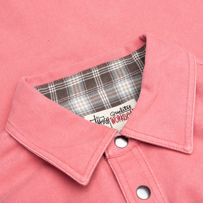 Heavy Washed Canvas Shirt Berry