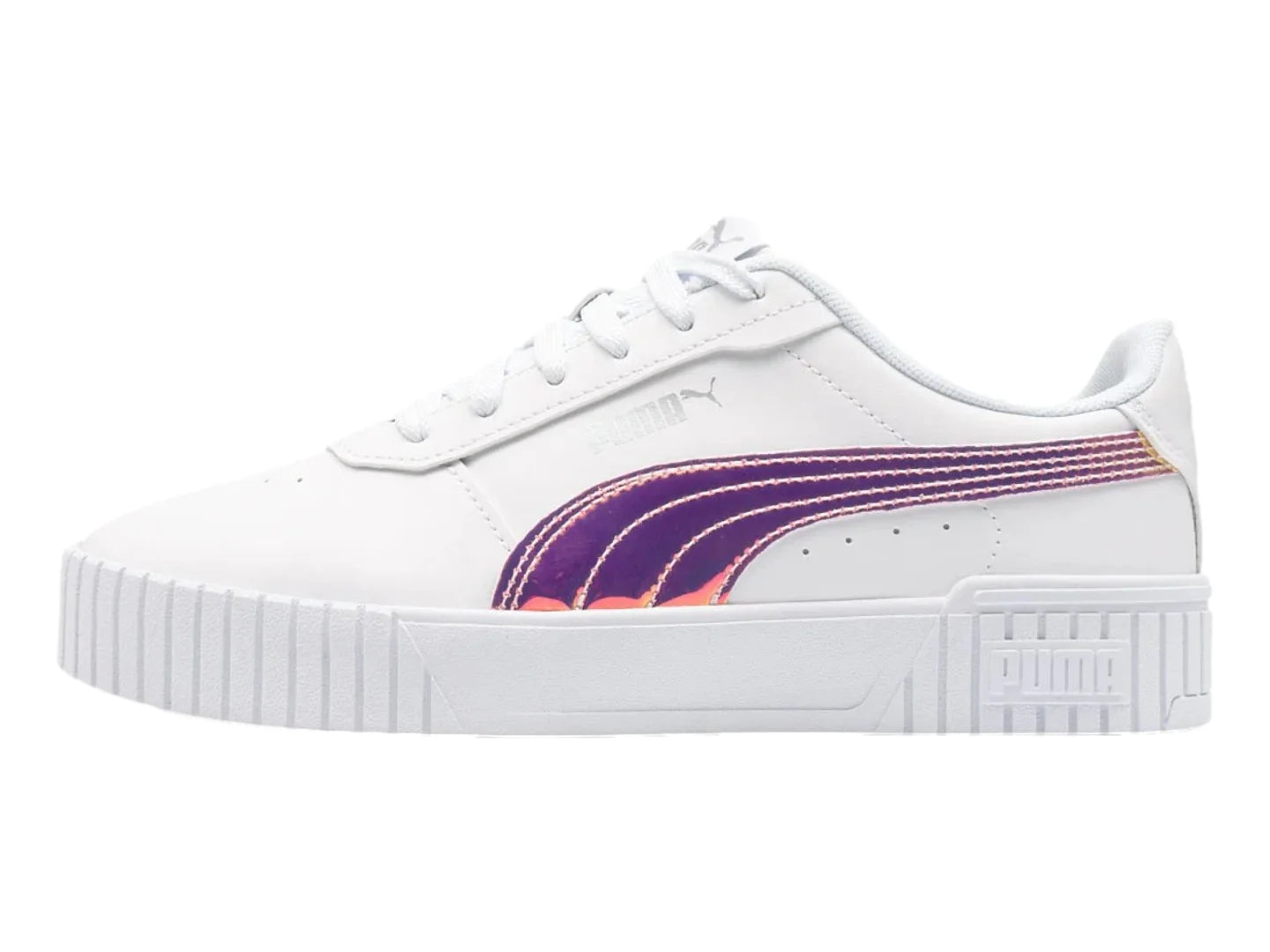Tenis PUMA Carina 20 Holo Blanco y Plata para Niña