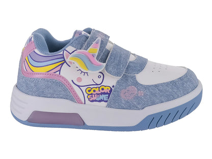 Tenis Clasben Joy Blanco Mezclilla para Niña