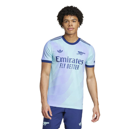 adidas Mens Arsenal Third Jersey Authentic 24 25 Aqua Purple