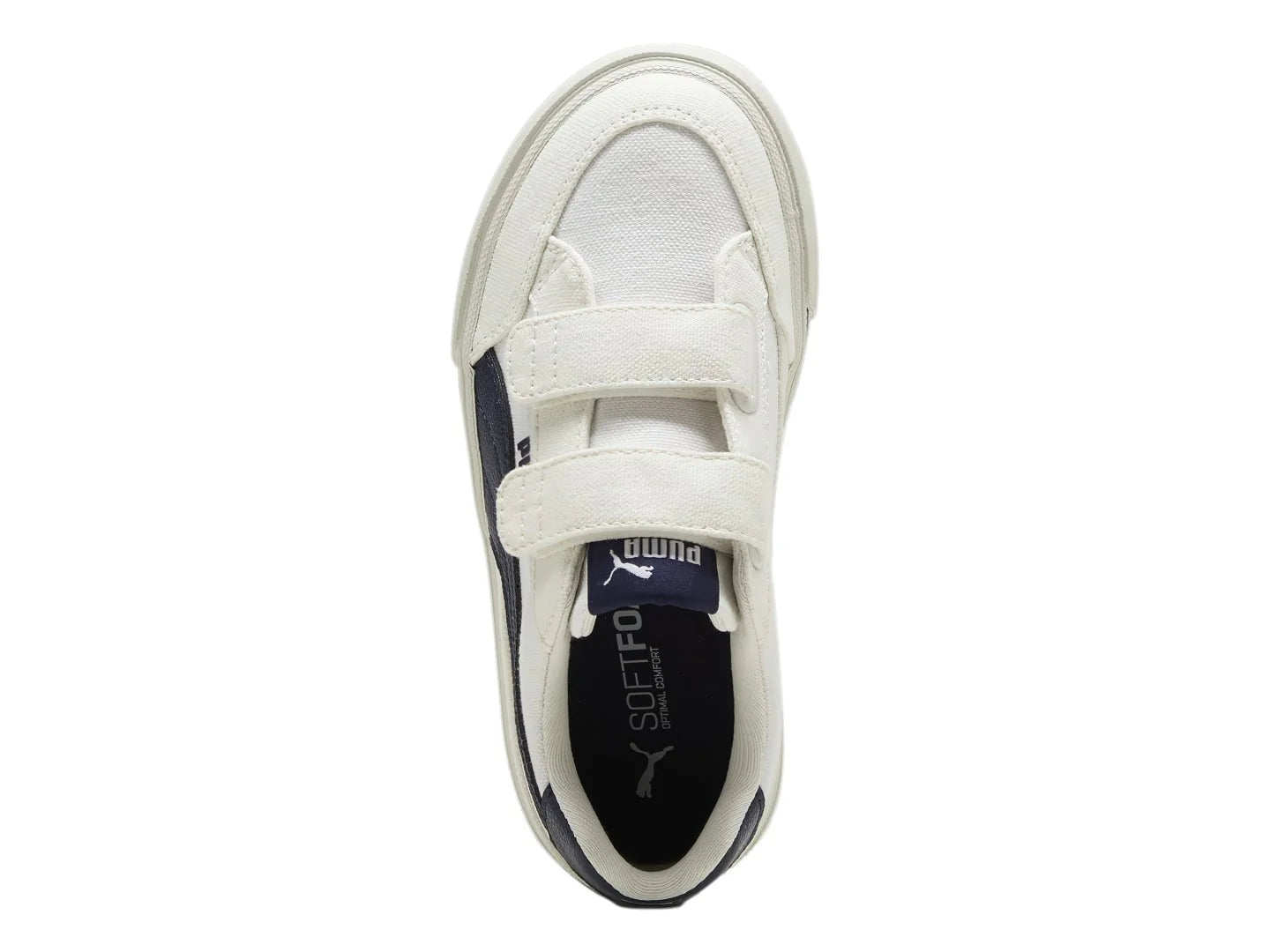 Tenis PUMA Court Classic Blanco y Azul Marino para Niño
