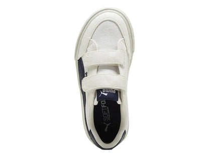 Tenis PUMA Court Classic Blanco y Azul Marino para Niño