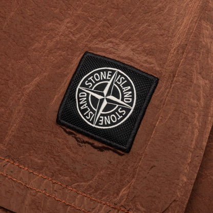 Nylon Metal Regular Fit Shorts Rust