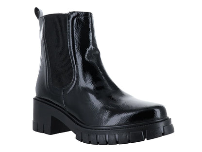 Botines Luna Rosa de Charol Negro para Mujer