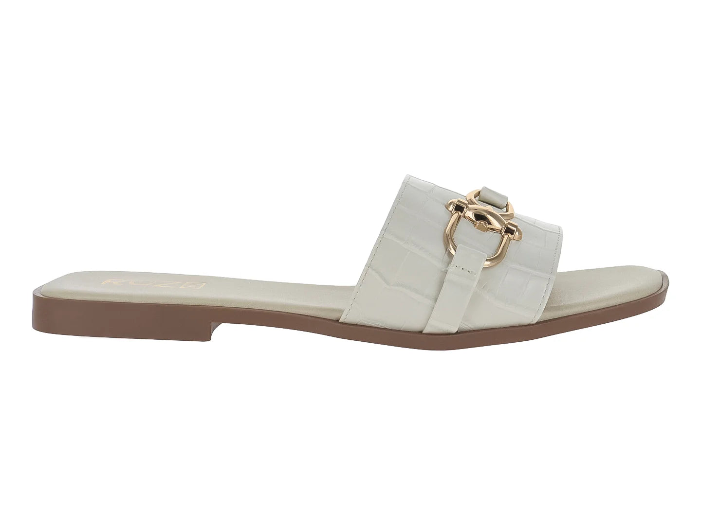 Sandalias Roze Croco Beige para Mujer