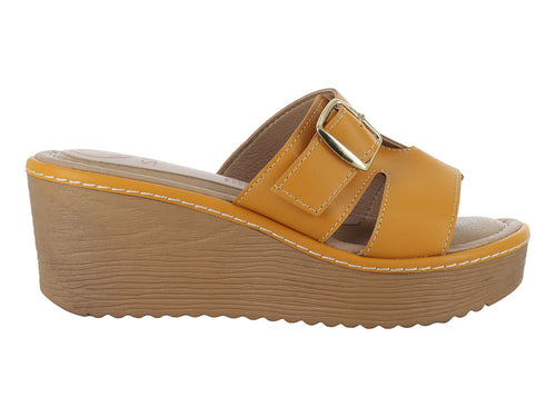Sandalias Sary Plataforma Mostaza para Mujer
