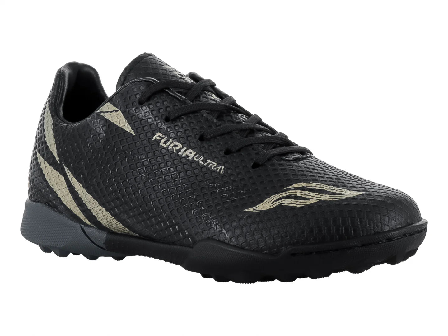Tenis de Fútbol Furia Negro y Oro para Niño