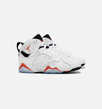 Air Jordan 7 Retro White Infrared Grade School Lifestyle Shoe White Red